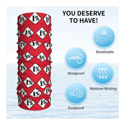Custom 1 Percenter Essential Sons Bandana Neck Gaiter for Ski Camping Men Women Wrap Scarf TV Show Anarchy Headband Warmer