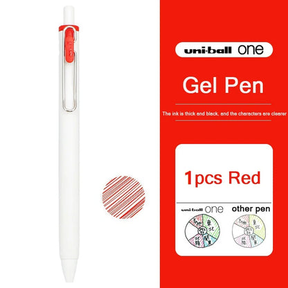 uni-ball one Mitsubishi Limted Gel Pen,Black/Red/Blue/Navy Blue Core Black Technology Signing Canetas for homework,test,meeting