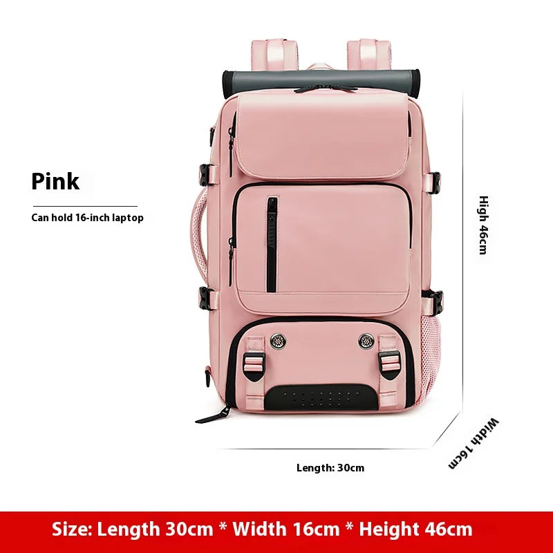 Large Travel Backpack Boardable Backpack USB Charging Waterproof Outdoor Travel Backpack Independent Shoe Compartment