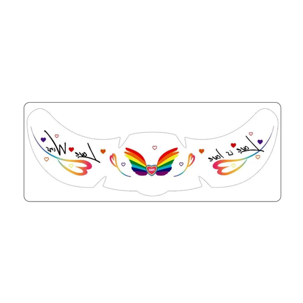 Waterproof Rainbow Freckles Face Tattoo Facial Art Disposable Face Temporary Tattoos Long Lasting Makeup Stickers Pride Month