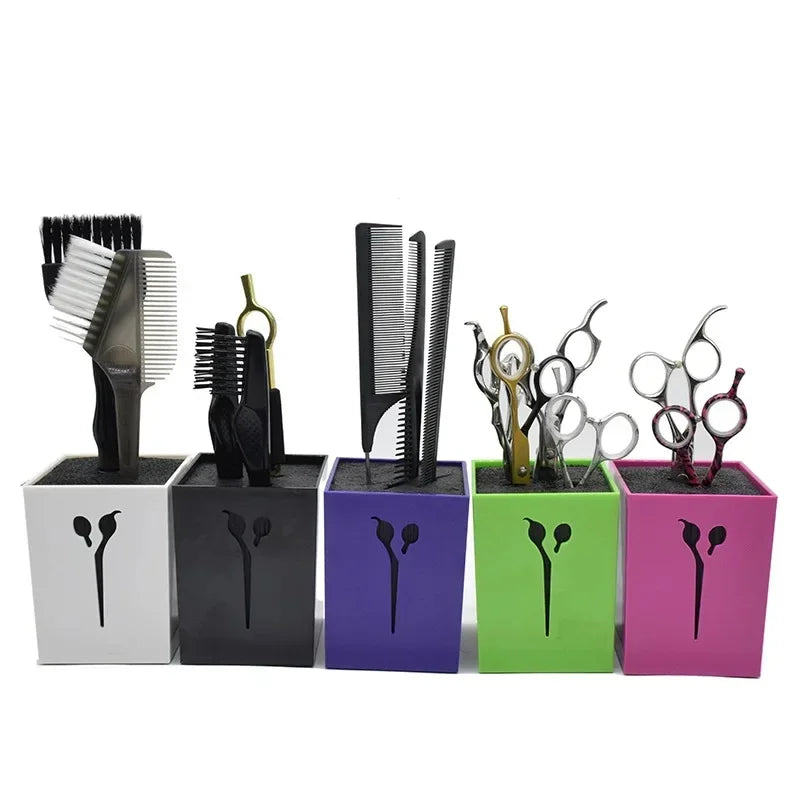 1pcs Hairdressing Scissors Holder Stand Shears Comb Hair Clips Storage Box Salon Hairdresser Scissor Keep Hairdressing Organizer