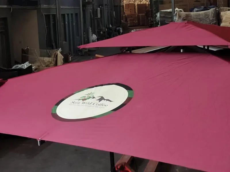 Sun Umbrella, Outdoor Furniture, with Solar LED Lights, Outdoor Umbrella Furniture Set, Sun Protection and Rain Protection
