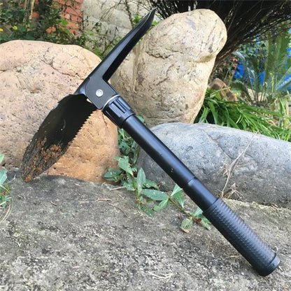 Foldable Portable Truck Mounted Engineer Shovel Camping Tent Outdoor Shovel Self-defense Survival Tool Compass Storage Bag