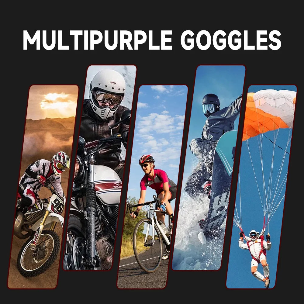 Vintage Motorcycle Goggles Over Glasses Photochromic UV400 Dirt Bike Goggles for Men Women Dual-Cycle Defogging Racing Glasses