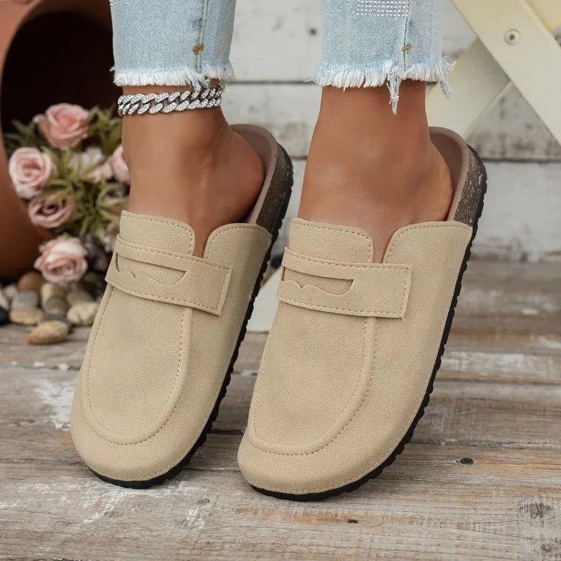 Smile Summer Fashion Women Mules Cork Clogs Slippers New Men Suede Clogs Slippers Outdoor Beach Sandals Nonslip Home Shoes Women