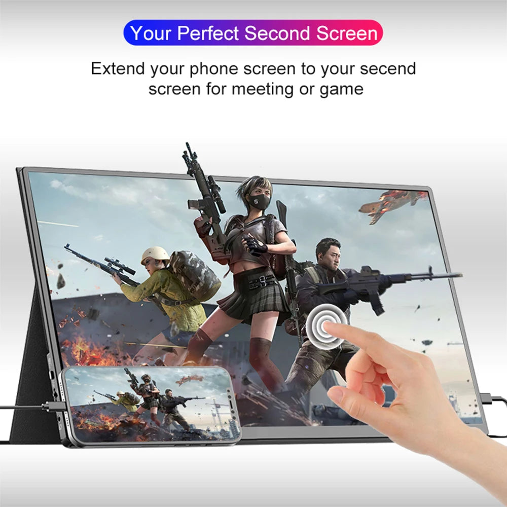 14inch Portable Monitor Touch Ultra-thin 1200P IPS USB-C HDMI External Second Screen for Laptop PC Cell Phone Switch PS4/5 Xbox
