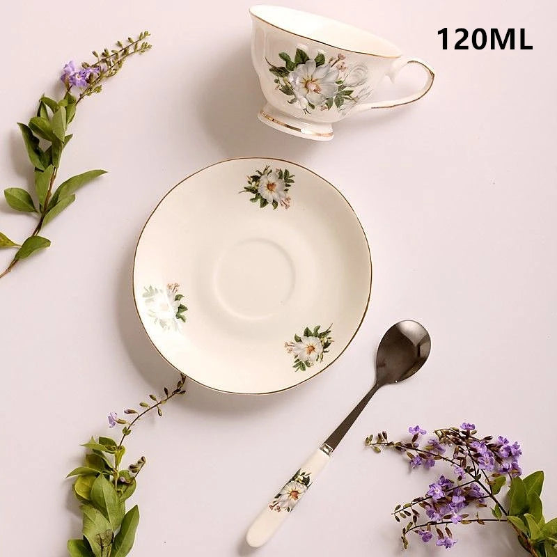 Noble Ceramic Teapot 500ML Teacup 120ML Pink Camellia Coffee Pot Home High Grade Porcelain Kettle Jug Party Cafe Teaware Tea Pot