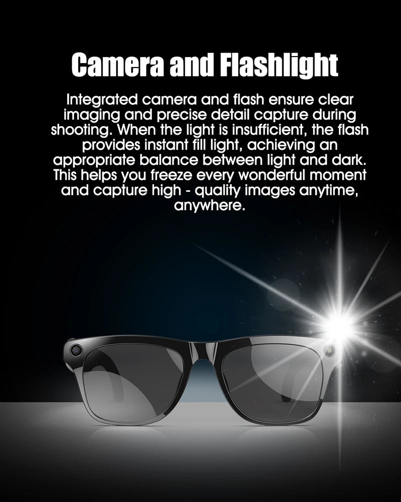 Xiaomi 6K HD AI Smart Glasses Photochromic Multifunction Camera Bluetooth Call Music Player Voice Assistant Translate Glasses