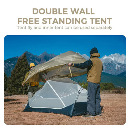 Naturehike Mongar 2 UL/PRO 1-2 Person Backpacking Tent Nylon Waterproof Ultralight Travel Trekking Shelter Tent with Footprint