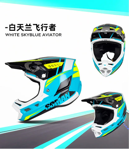 SOMAN CE Certified Off Road Motorcycle Helmet Мотошлем Lightweight Breathable Personalized Adult Motocross Capacete 0.15