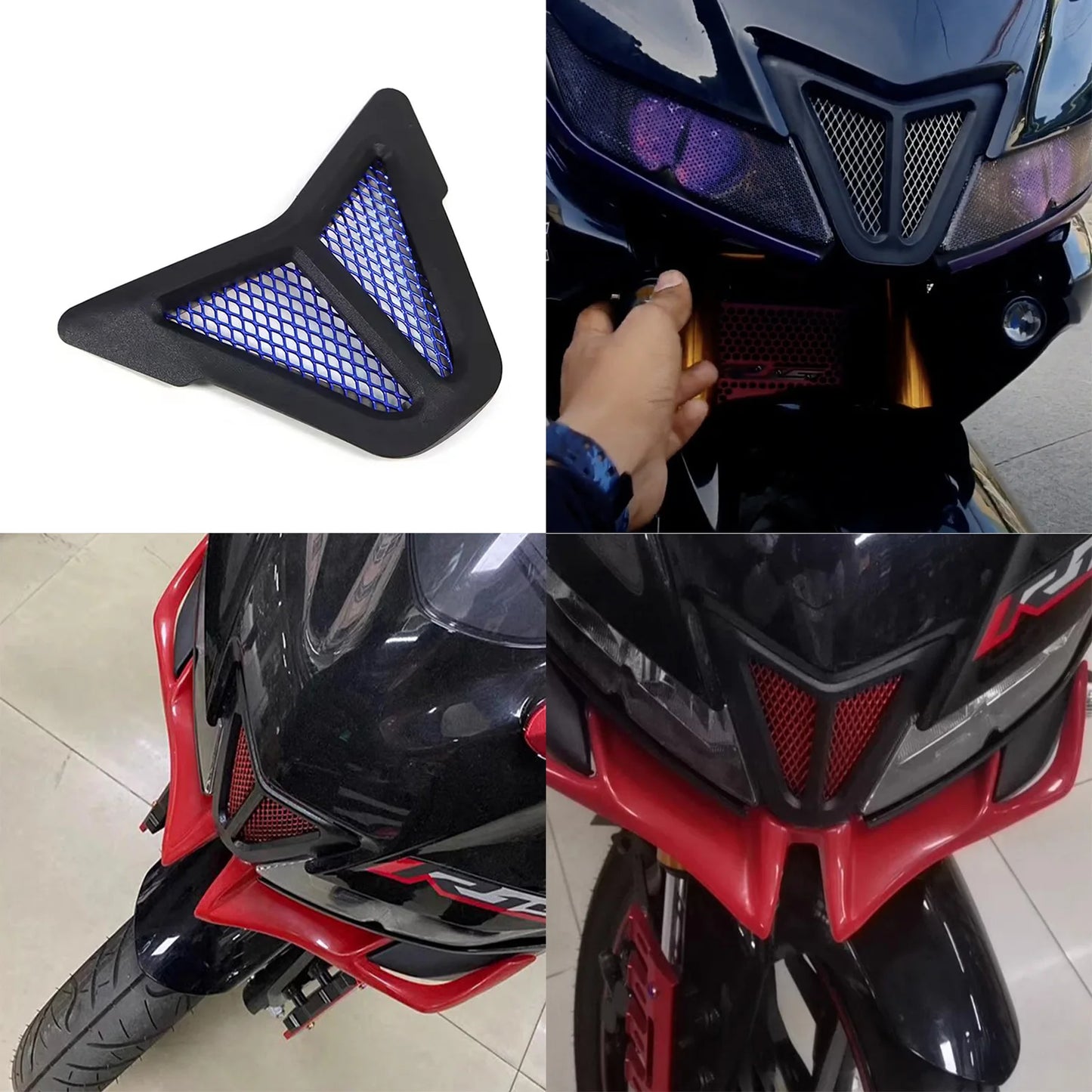 Dirt bike accessories moto decorative air Inlet Head Cover Aluminum Mesh Intake Guard Protector for Yamaha R15-V3 2017-2020