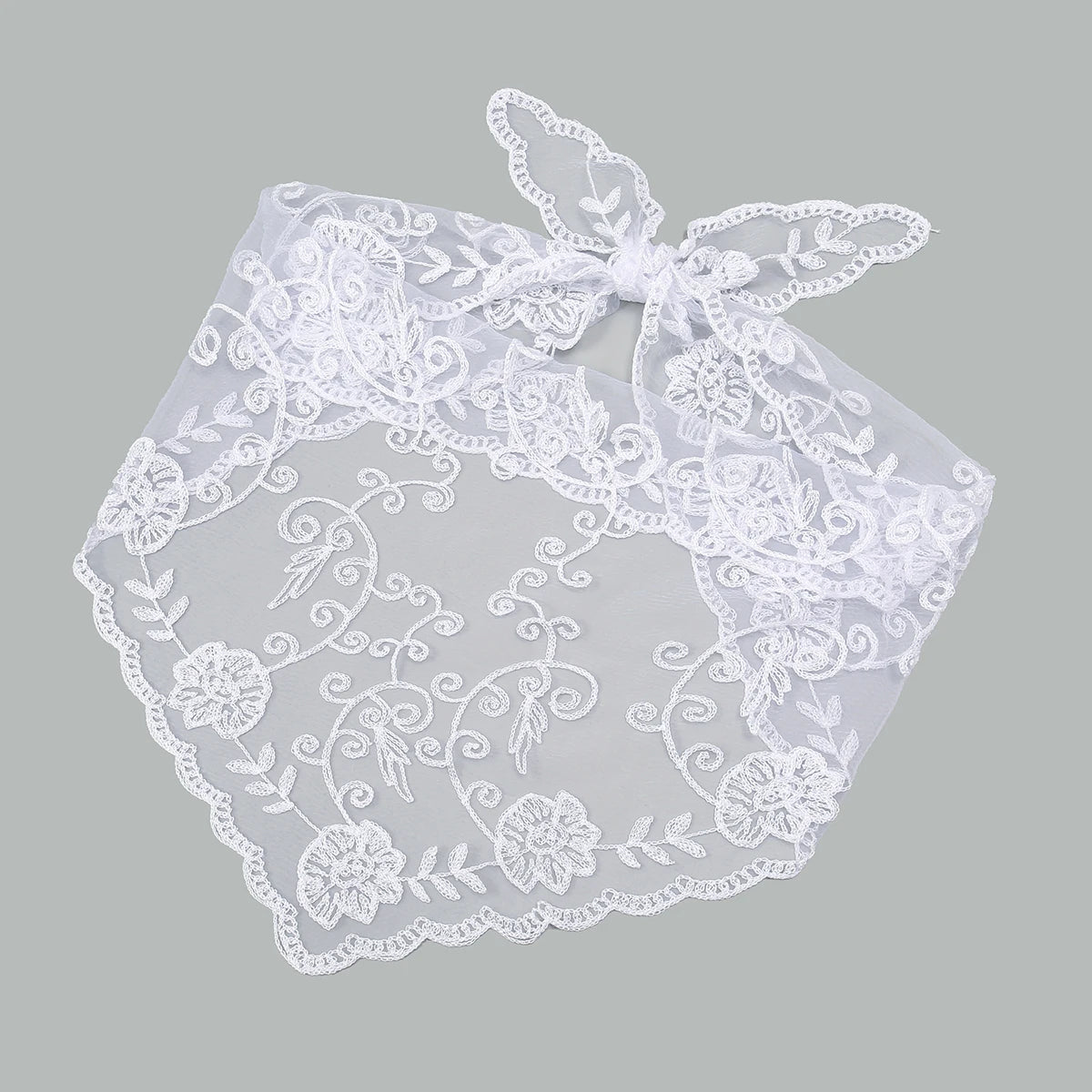 Wholesale French Lace Triangle Scarf Embroidered Flower Lace Scarf Small Shawl Crochet Head Scarf Headwraps Bandana For Women