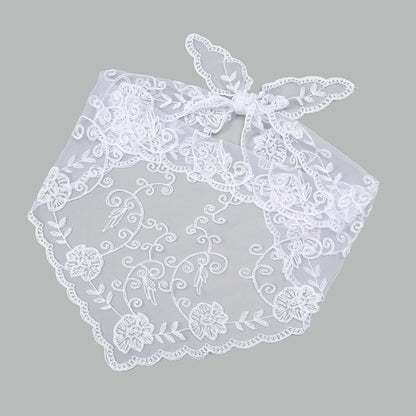 Wholesale French Lace Triangle Scarf Embroidered Flower Lace Scarf Small Shawl Crochet Head Scarf Headwraps Bandana For Women