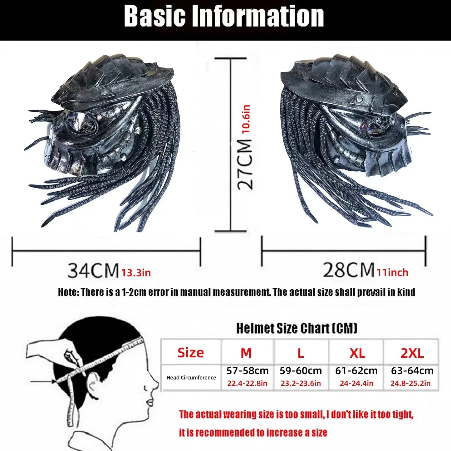 Suitable for the Iron Defeater Helmet Predator motorcycle cool full helmet Men's motorcycle riding helmet