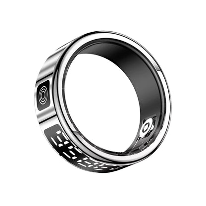 LED Display Screen Smart Ring for Heart Rate Oxygen Sleep Monitoring Multi Sports Modes Waterproof Bluetooth Women Healthy Rings
