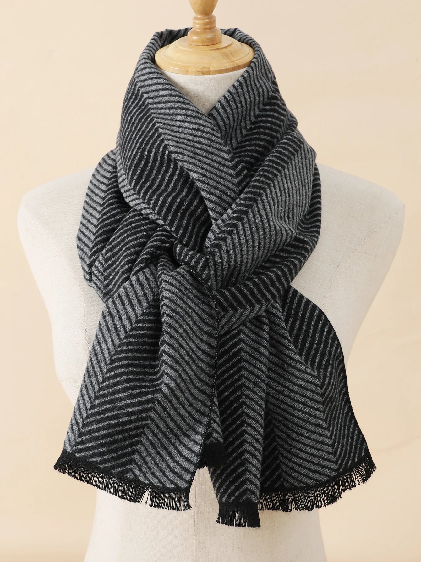 Winter Plaid Scarf Design Men Cashmere Pashmina Warm Shawl Lady Wrap Tassel Scarves Knitted Thick Blanket 2025