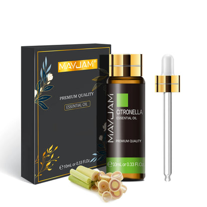 MAYJAM 10ml Pure Essential Oil Lavender Eucalyptus Vanilla Sandalwood Jasmine Bergamot Lemongrass Cinnamon Grapefruit 1pc