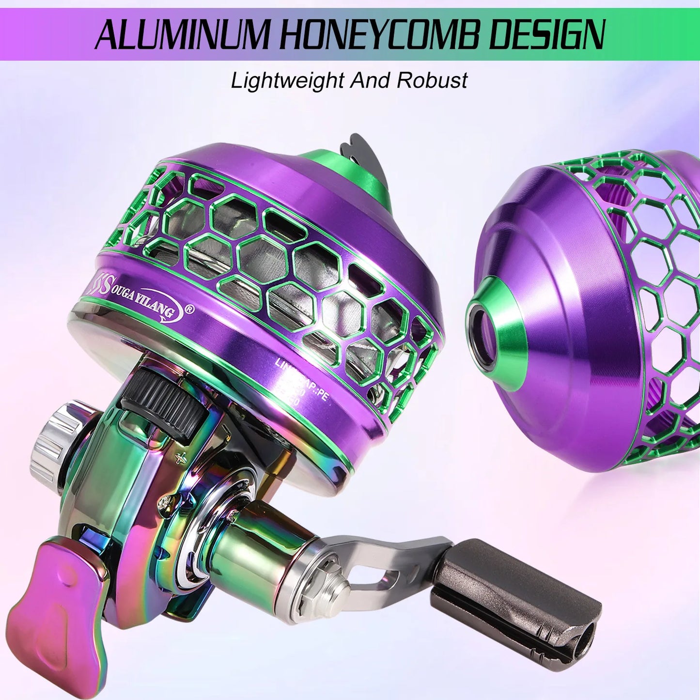 Sougayilang Colorful/Silver Fishing Reel 3.9:1 Gear Ratio&Double Roller Pin Paired with High Quality Ball Bearings Fishing Gear