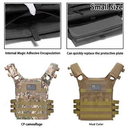 MOLLE outdoor training vest (including US flag emblem) with convenient expansion, lightweight and multifunctional JPC vest