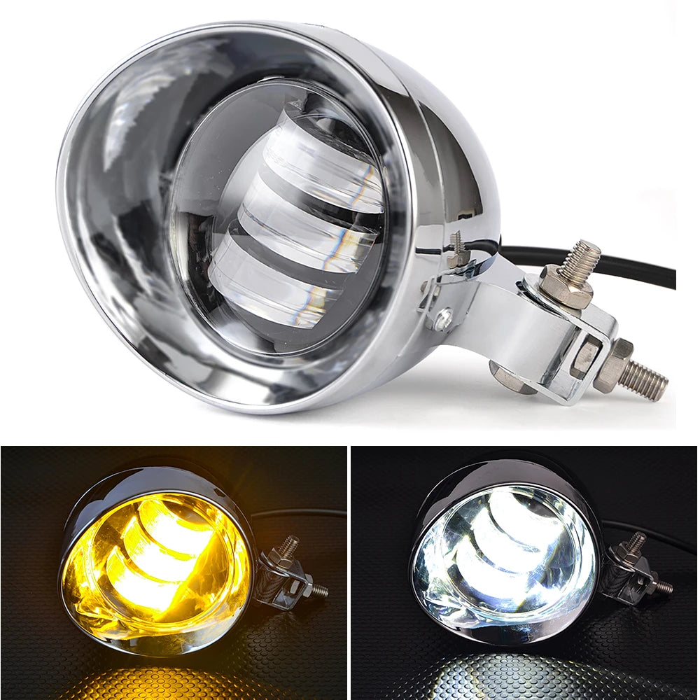 Motorcycle 12V LED front Fog Light For Cruisers Choppers Cafe racers custom application