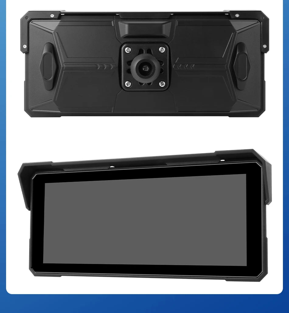 JMCQ Portable 8.1 inch Motorcycle 4K DVR GPS Navigation Wireless Carplay Android Auto Moto Recorder Monitor IPX7 Waterproof