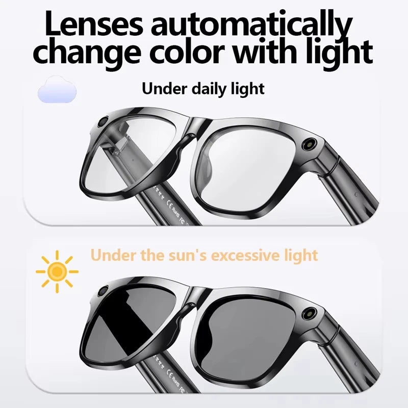 Xiaomi 8K AI Smart Glasses Multifunctional Camera Bluetooth Call Voice Assistant Music Player Translate Photochromic HD Glasses
