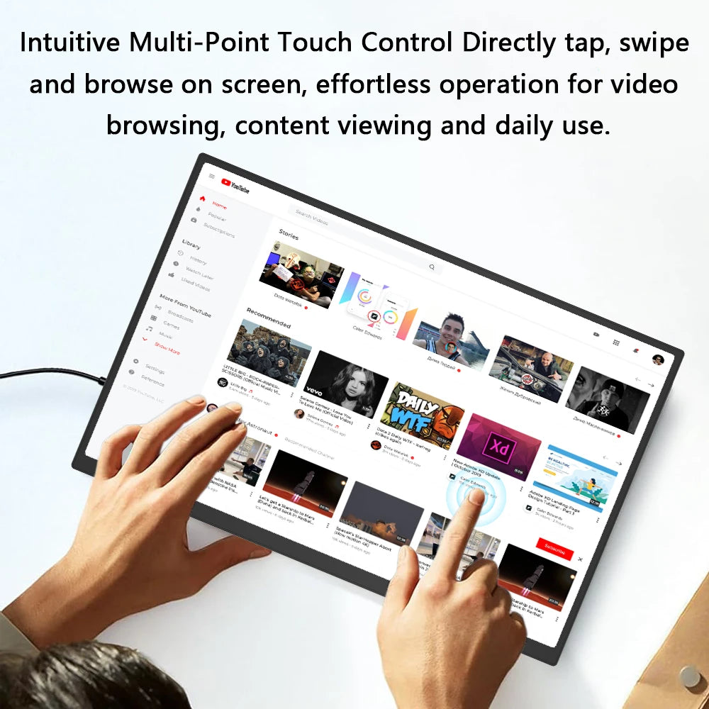 16 Inch Portable Touchscreen Monitor 1920X1200P 16:10 IPS Touch Screen Monitor with USB C HDMI External Monitors for Laptop