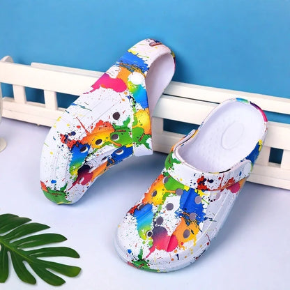 Ladies Casual Lightweight Couples Themed Sandals Anti-slip Thick Outdoor Garden Beach Daily Slip-On Shoes