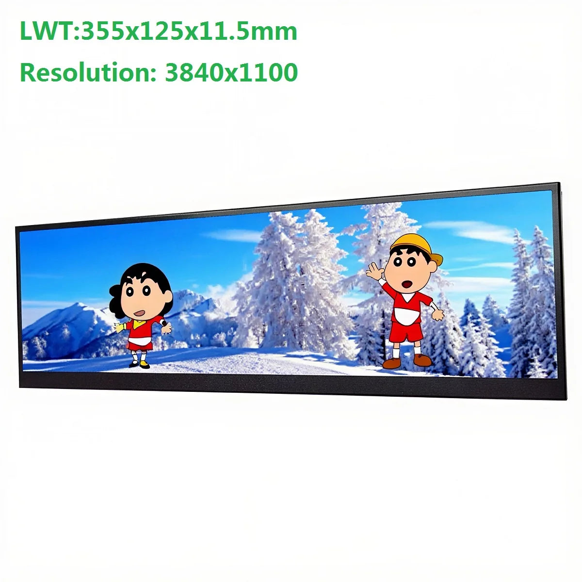 14 inch 4K bar monitor IPS3840X1100 game console industrial control screen WIN Raspberry Pi Android phone Type-c plug and play