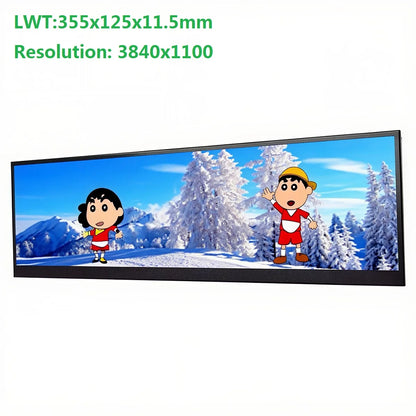 14 inch 4K bar monitor IPS3840X1100 game console industrial control screen WIN Raspberry Pi Android phone Type-c plug and play