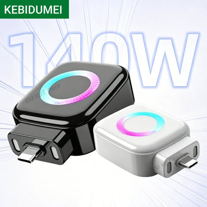 KEBIDUMEI 140W Type-C Charging Adapter Universal Separator Anti-Overcharge for Safe Overnight Charging Smart Auto Stop Charging