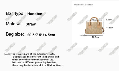 Summer Net Red Grass Woven Bag Crossbody Bag New Fashion Japanese Small Fresh Flower Woven Handbag Shoulder Bag