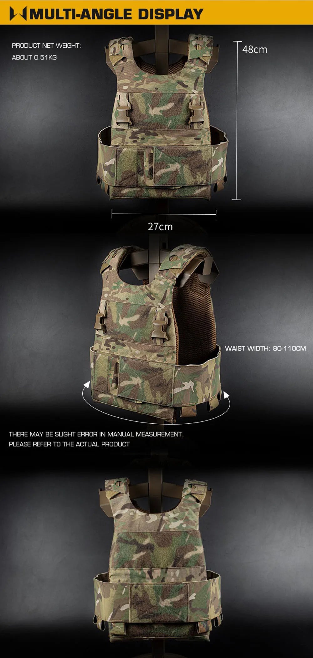 Tactical Vest Ferro FCPC Low Visibility Hunting Combat Plate Carrier 25MM Buckle Expansion CS Airsoft Games Multi-Mission Gear