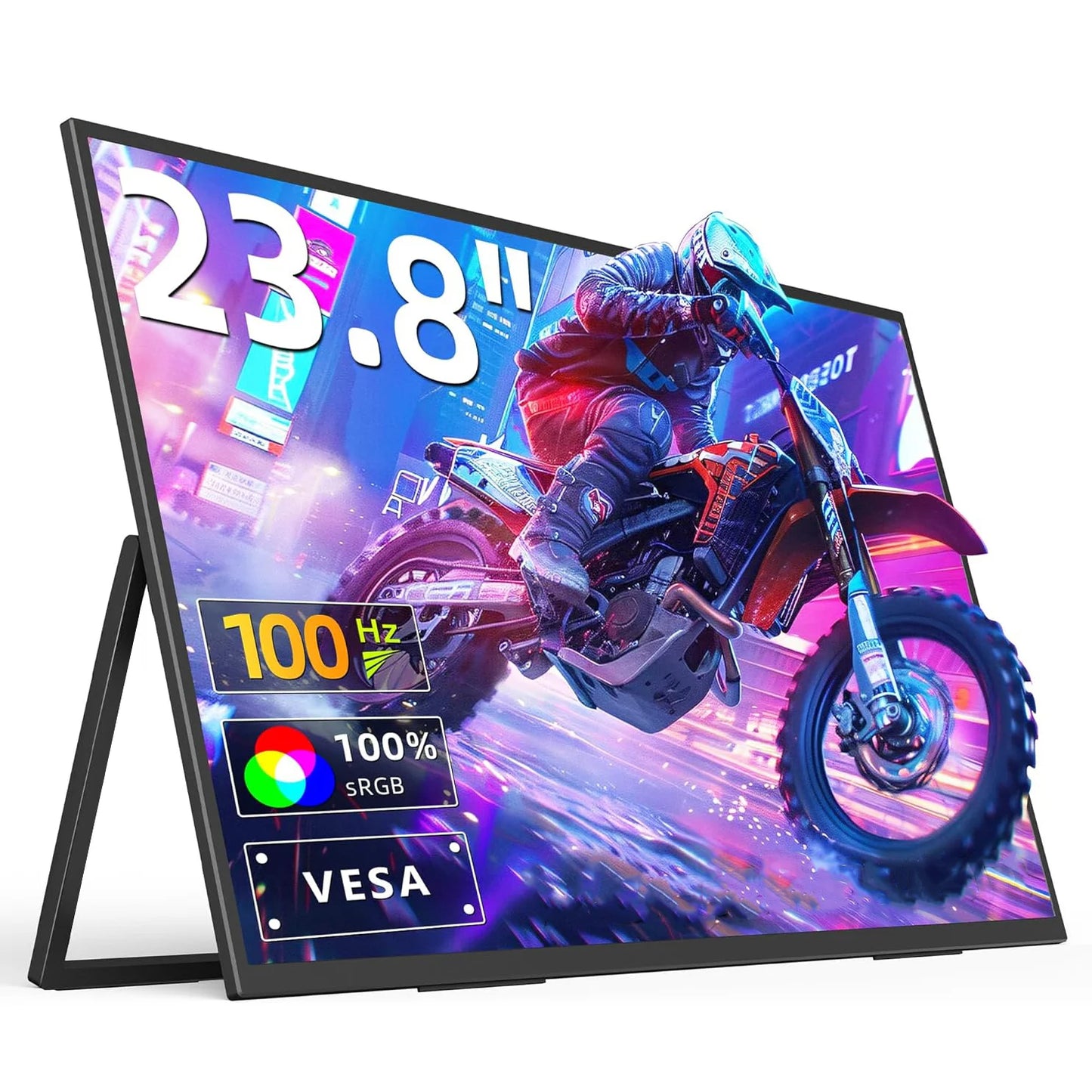 AHXJKA 24.5"Portable Gaming Monitor 2560x1440 HDR Large Display 178°Adjustable Stand Travel Second Screen For Laptop PS5 Switch