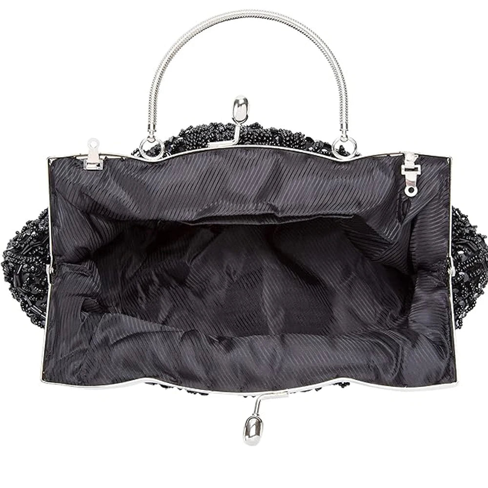 Fashion Retro Women Evening Bags Beaded Ladies Clutch Purse Shoulder Chain Wedding Party Women's Handbag Purses and Handbags