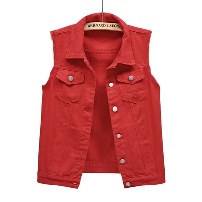 Coats Fashion Clothes Casual Vintage Elegant Sleeveless Denim Vest for Women Jacket Spring Streetwear Women Clothing Autumn