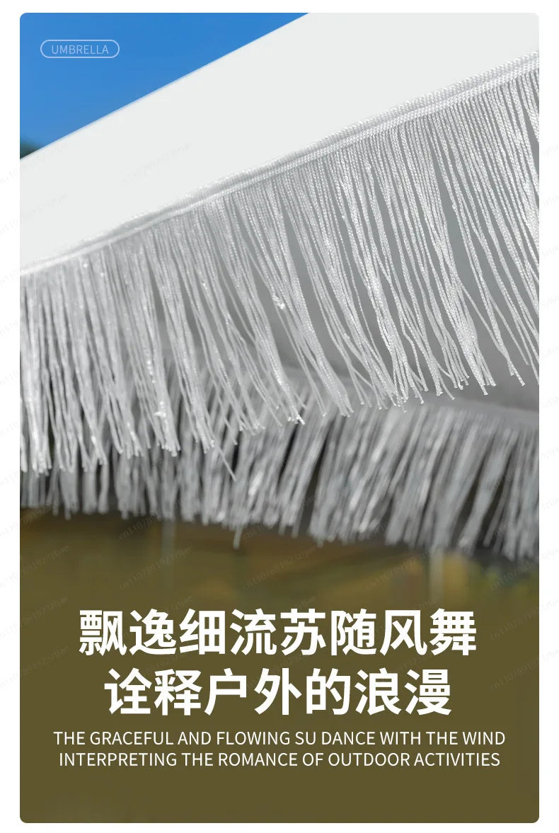 Seaside Resort Beach Umbrella Courtyard Tassel  Pool Terrace Parasol Square Umbrella