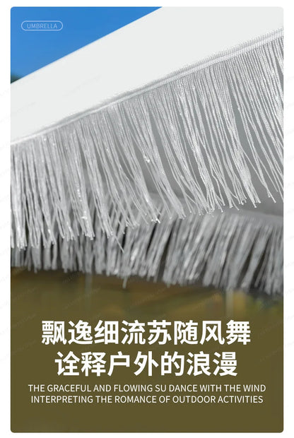 Seaside Resort Beach Umbrella Courtyard Tassel  Pool Terrace Parasol Square Umbrella