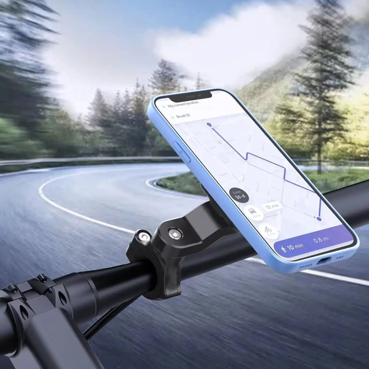 Motorcycle Phone Holder 360° Rotatable Bike Phone Support Anti-Shock Outdoor Riding Navigation Phone Bracket Cycling Accessories