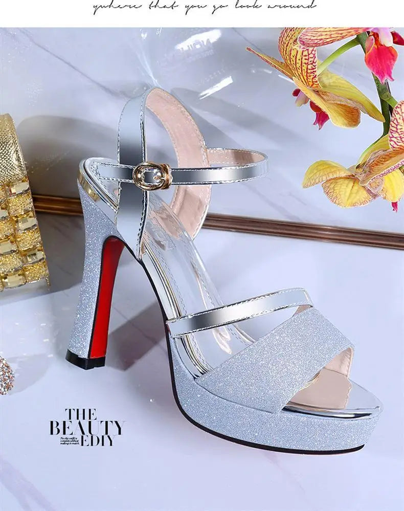 Luxury Women's Pumps Peep Toe Sexy Women Sandals High Quality Fish Mouth Shoes 11.5CM High Heels Shoes Women sandalias de mujer