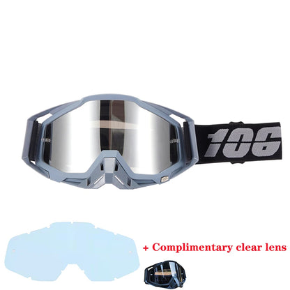 Motorcycle glasses MTB off-road goggles replacement lens single layer glasses bag