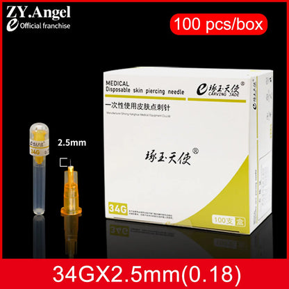 Disposable 34g Medical Small Needle 1.5mm 2.5/4mm Micro Cosmetic Single Head Ultra Small Needle