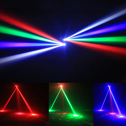 Ybeiyuan New LED Rotating Laser Beam Strobe 3-in-1 Disco Light DMX512 DJ Bar Club Party Wedding Christmas Effect Stage Light