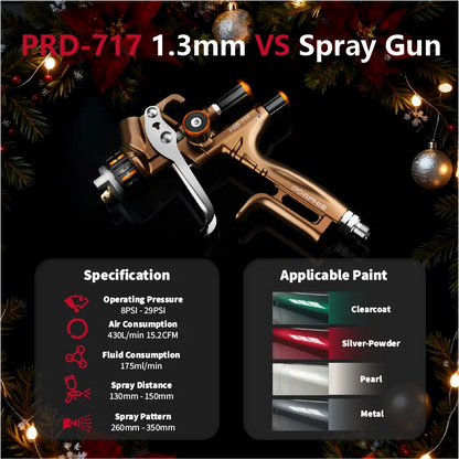 Original PORPHIS Spray Gun PRD-717 Car Paint Spray Gun 1.3/1.4mm Nozzle Paint Gun Water Based Air Spray Gun Airbrush