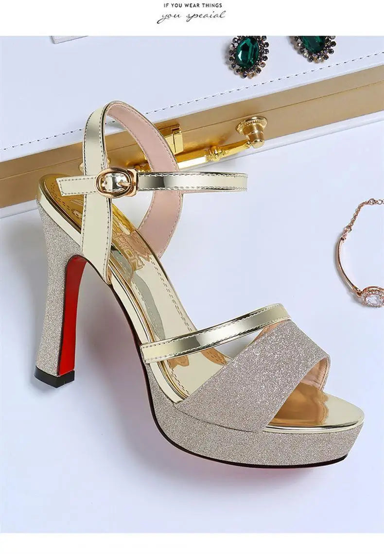 Luxury Women's Pumps Peep Toe Sexy Women Sandals High Quality Fish Mouth Shoes 11.5CM High Heels Shoes Women sandalias de mujer