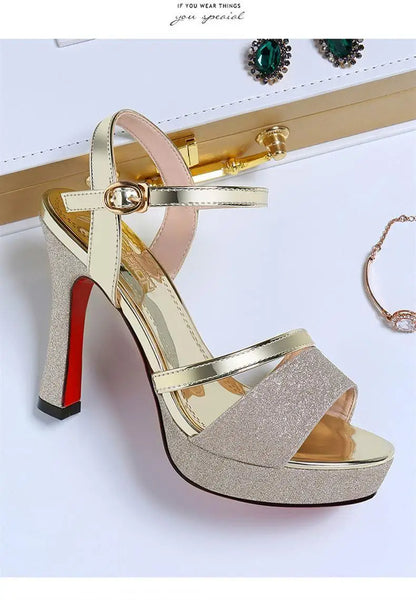 Luxury Women's Pumps Peep Toe Sexy Women Sandals High Quality Fish Mouth Shoes 11.5CM High Heels Shoes Women sandalias de mujer