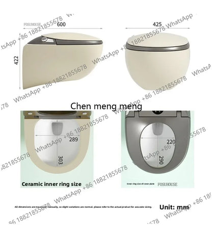A50 Automatic Color and Black Smart Toilet for Bathroom Fixture Home Wall-mounted Wc Toilets with Tank Automatic Flip