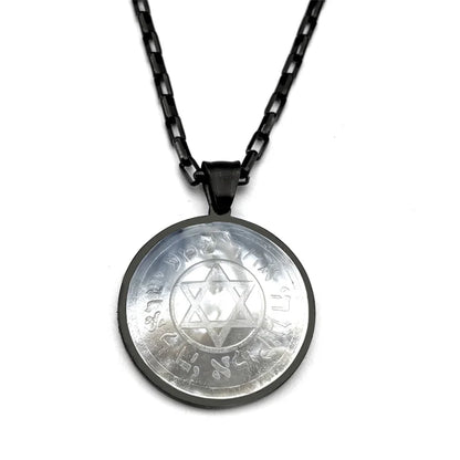 Hebrew Star of David Natural Shell Pendant Necklace for Women Men Stainless Steel Gold Silver Color Jewish Bless Chain Jewelry