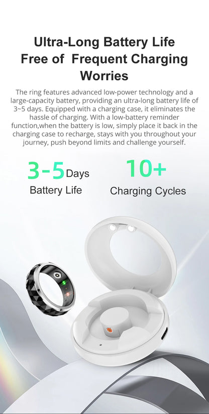2024 COLMI R11 Smart Ring, Fidget Spinner Anxiety Relieve Ring with Charging Case for Men, Health Sleep Monitor, 5ATM Waterproof