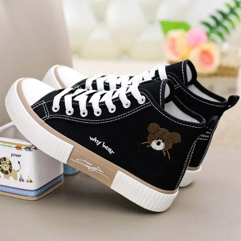 Women Breathable Sneakers Brand Sport  Woman Casual Vulcanized Shoe Flats High Top Zapatos Mujer Cute Canvas Shoes